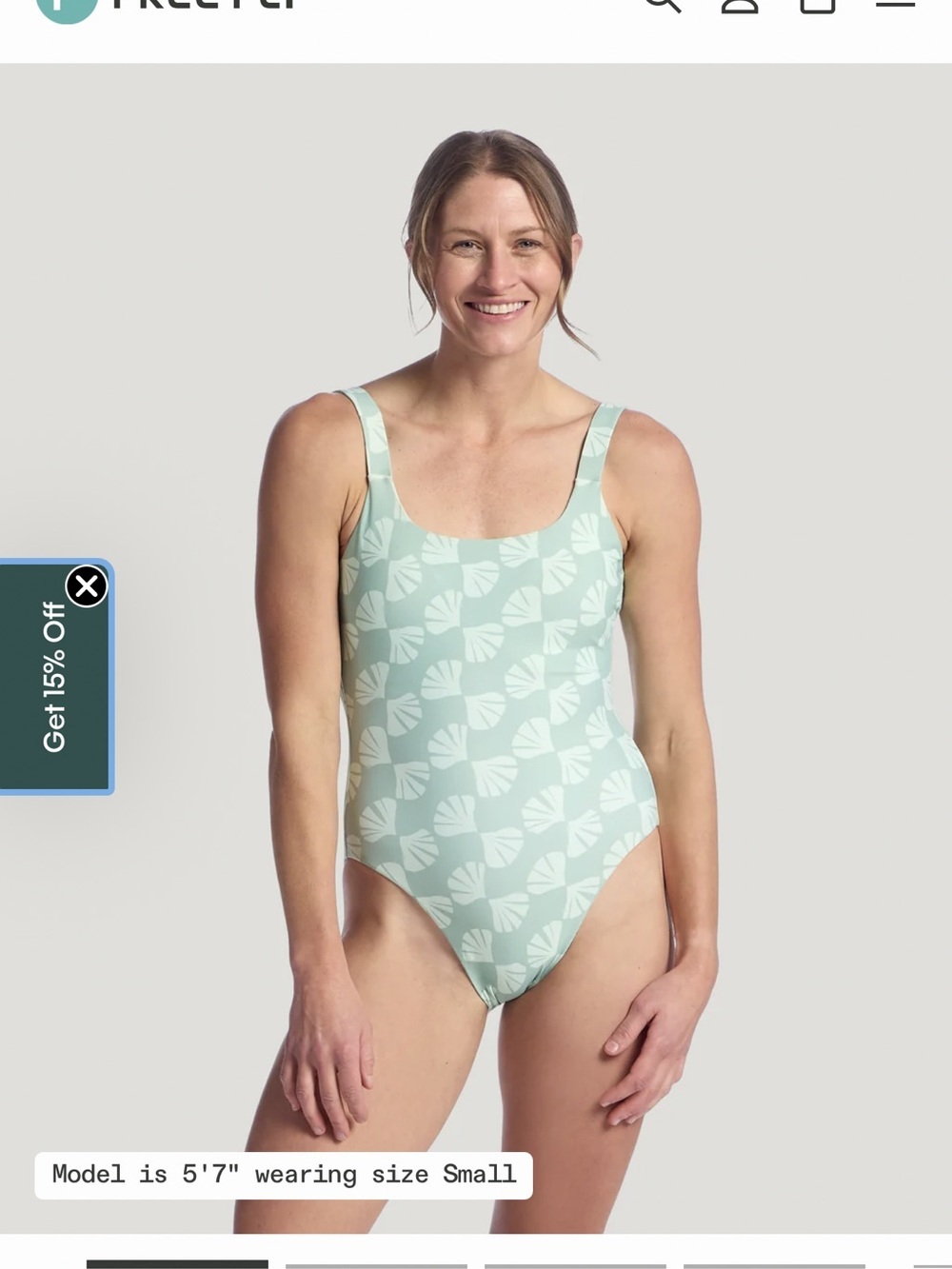 Freestyle Mint Green Patterned One-Piece Swimsuit